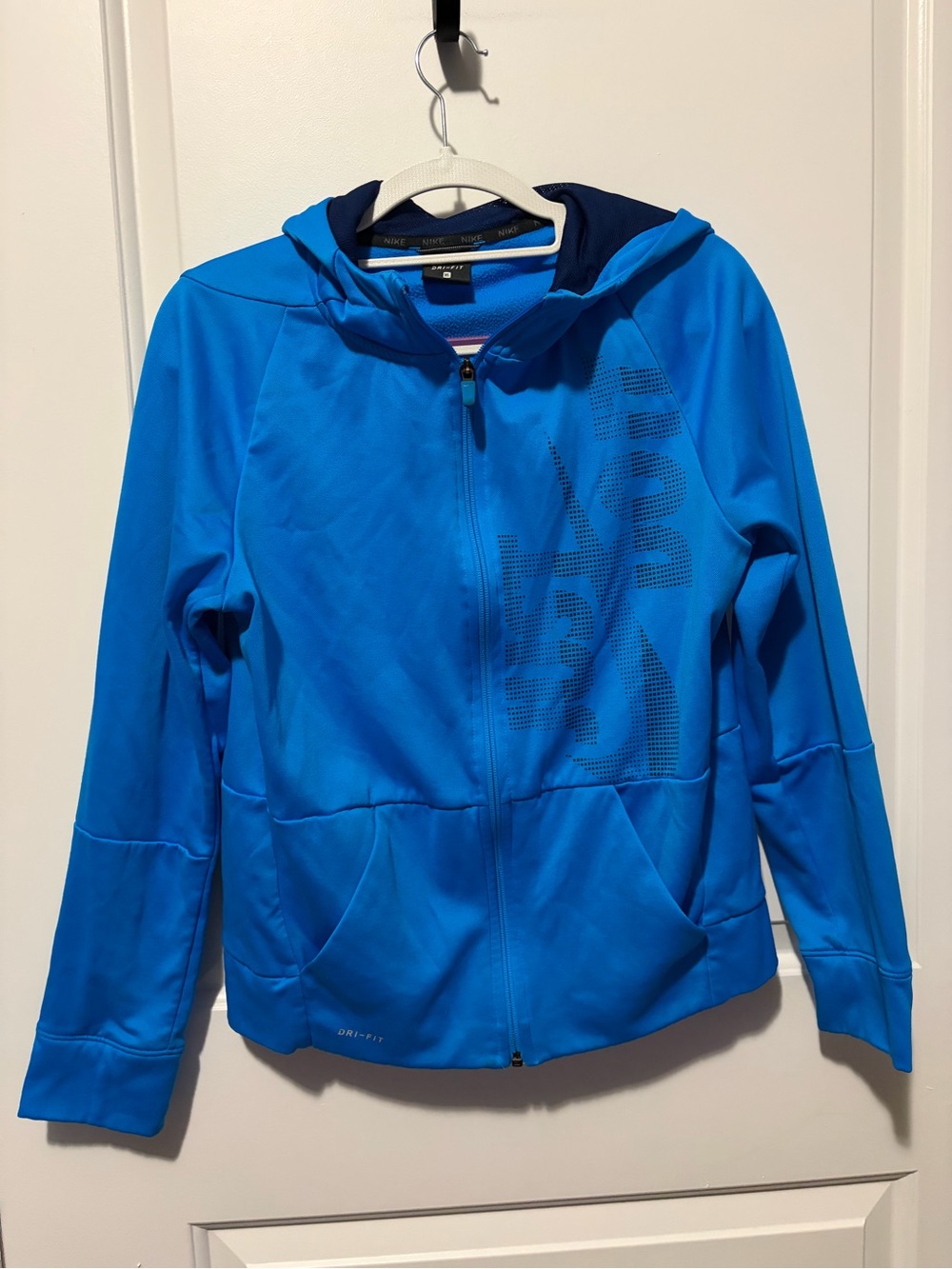 Nike Youth Bright Blue Full-Zip Hooded Puffer Jacket